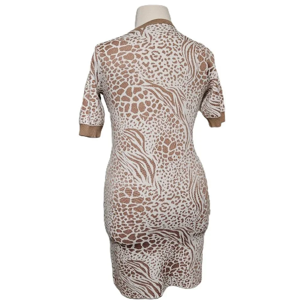 Ann Taylor Mixed Animal Print Sweater Shift Dress Size M Like New! ✨HP✨ - Picture 5 of 9